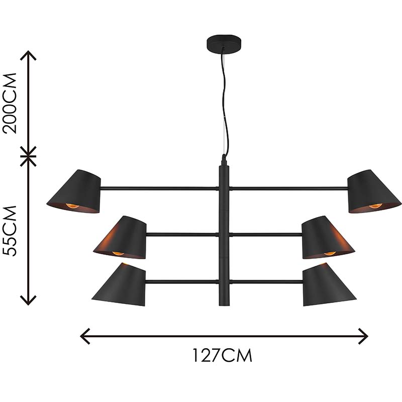 Luz simple moderna nórdica con brazos oscilantes triples Luz colgante de techo ajustable 6lys E27