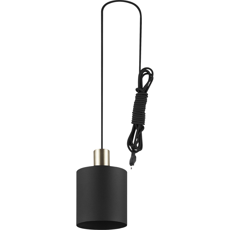 Candelabro simple moderno Decorativo Ajustable Cilíndrico Colgante Pantalla de luz Todo Sandy Black E27