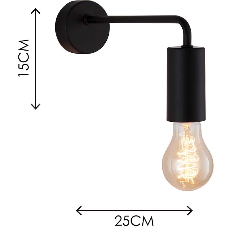 Mejore su espacio con la lámpara de pared de estilo moderno simple - Negro mate - E27