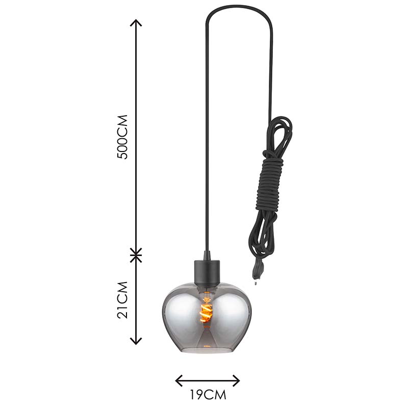 Modren Elegant Light Kelly Chandelier Full Smoke Glass Ventana ajustable Gancho de luz colgante E27