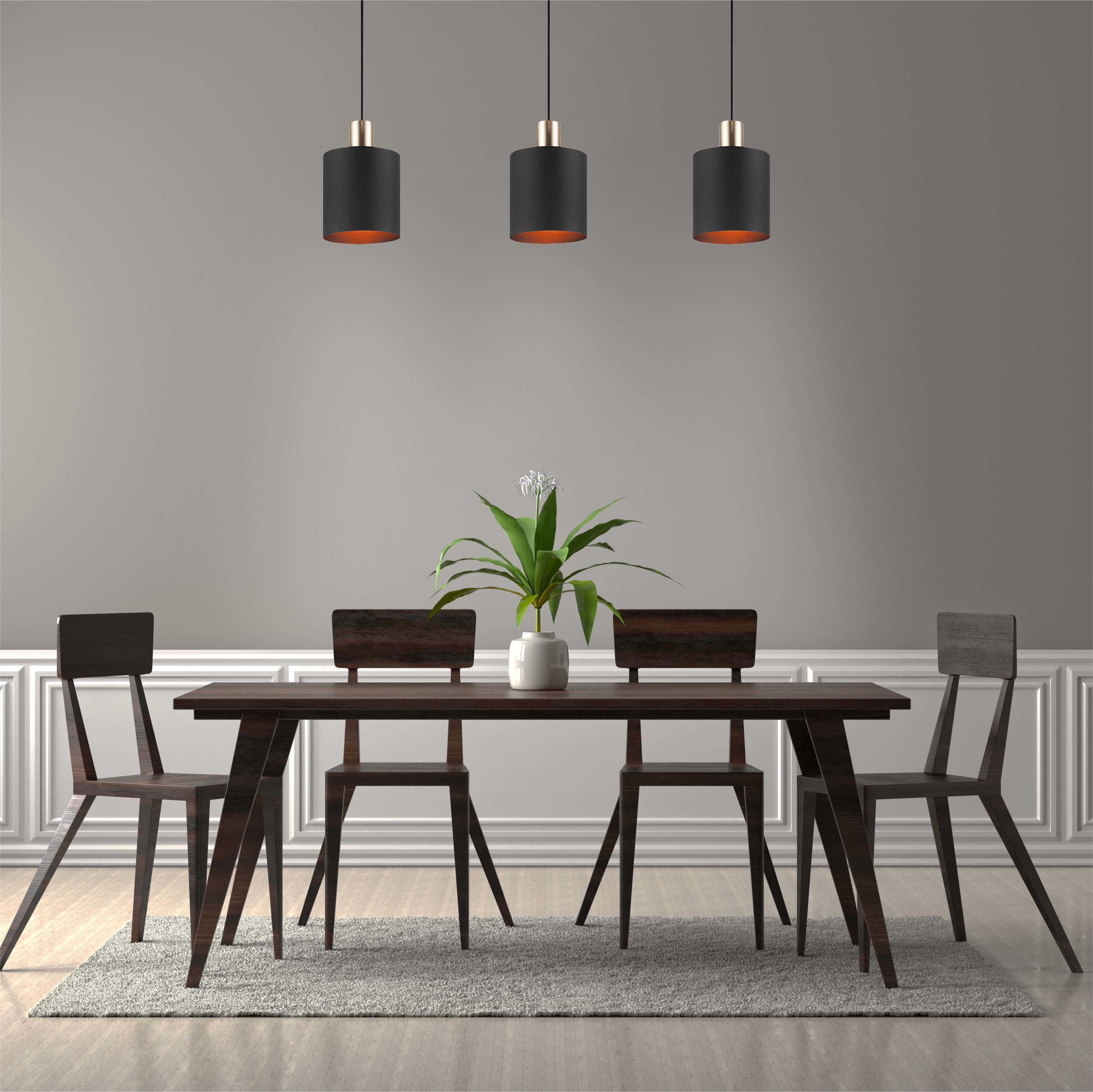 Candelabro simple moderno Decorativo Ajustable Lámpara colgante larga 3lys Shade All Sandy Black E27