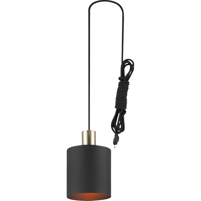 Candelabro simple moderno Decorativo Ajustable Cilíndrico Colgante Pantalla de luz Todo Sandy Black E27