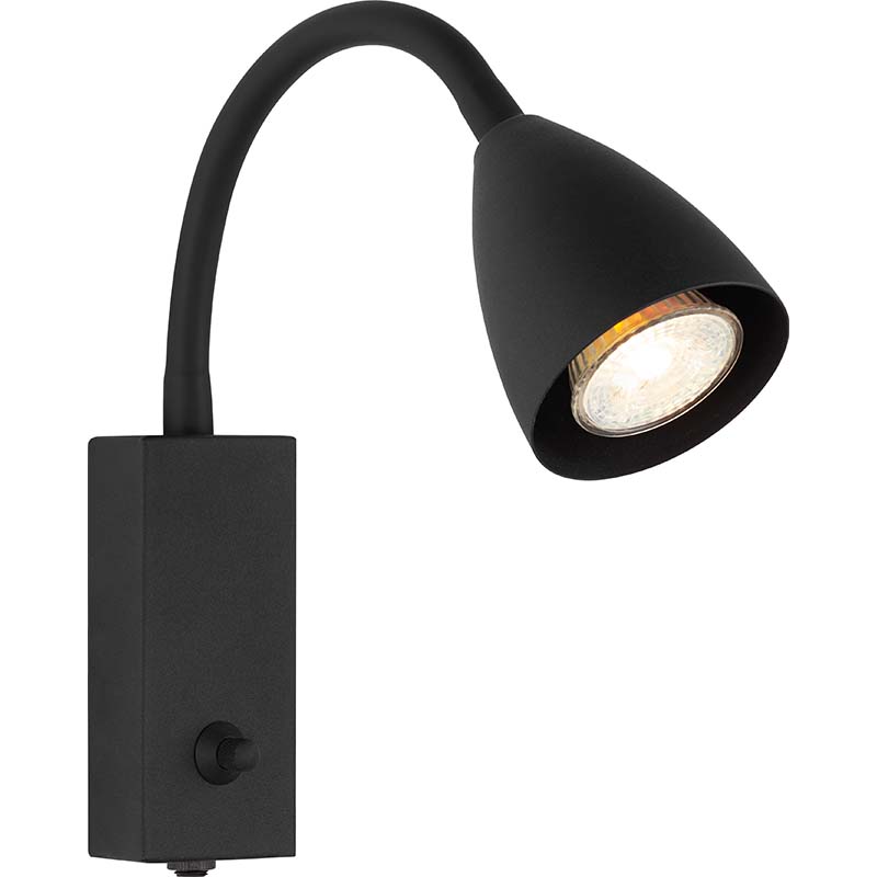 Foco de pared moderno nórdico, luz decorativa para el hogar con brazo flexible, latón mate GU10 Dim