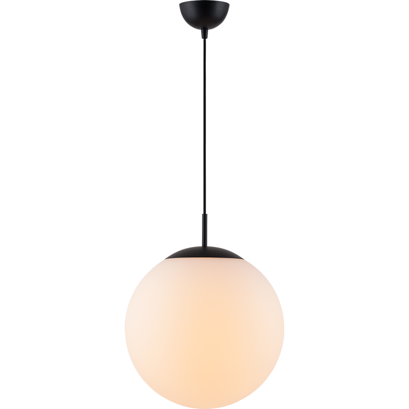 Lámpara colgante de bola de hierba de ópalo ajustable colgante de luz simple Dia35cm negro mate E27