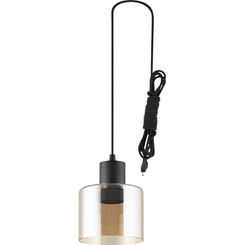 Modren Simple Light Atractivo Araña Decorativo Vidrio ámbar Lámpara colgante ajustable E27 Dim