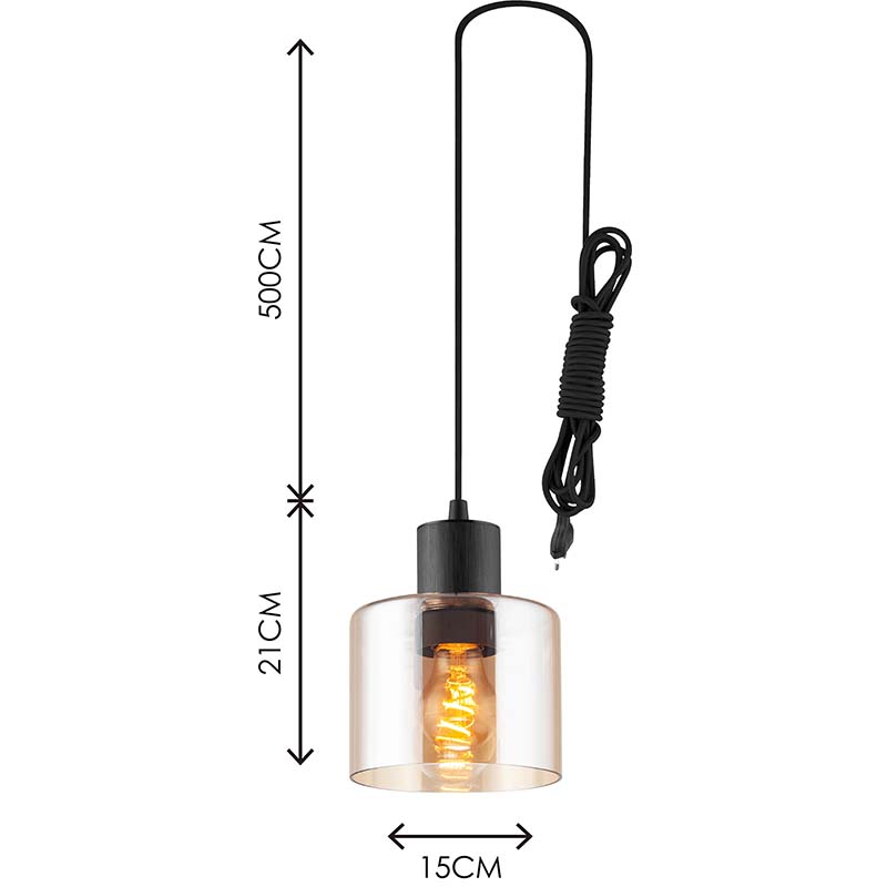 Modren Simple Light Atractivo Araña Decorativo Vidrio ámbar Lámpara colgante ajustable E27 Dim