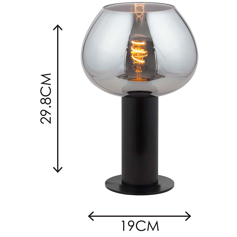 Mordern Elegant Column Desk Lamp Kelly Lámpara de mesa Decor Light Full Smoke Glass E27 Dim