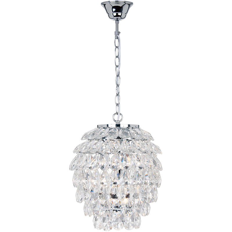 Elegante diseño de cristal oliva Chradelier hermosa lámpara colgante cromo E14