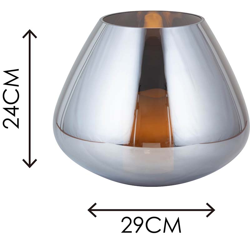 Abraza el sutil glamour del KELLY Full Smoke Glass Candle Holder/Florero Dia.29cm para una decoración elegante