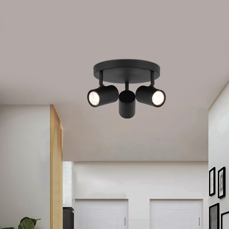 Eleve su espacio con la lámpara de techo de estilo nórdico moderno: simple y decorativa - 3 luces, negro arena - GU10