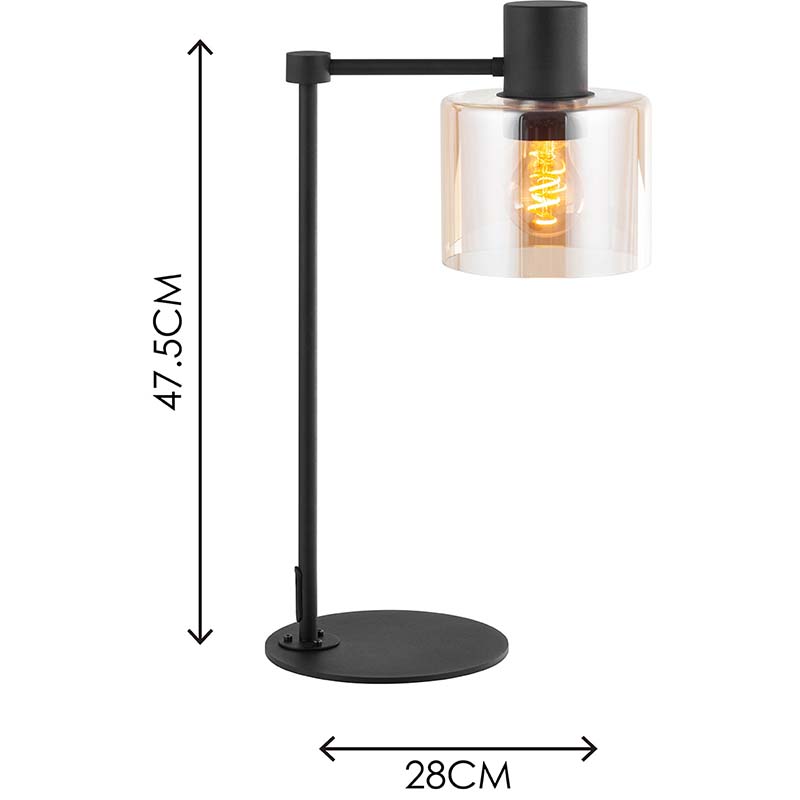 Lámpara nórdica Lámpara moderna Tazón Lámpara de mesa Decoración Ámbar claro Regulable