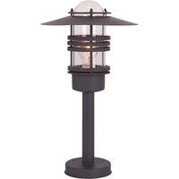 Lámpara Pedestal Exterior Nórdica Clásica Cristal Difusor Grafito M E27 IP54