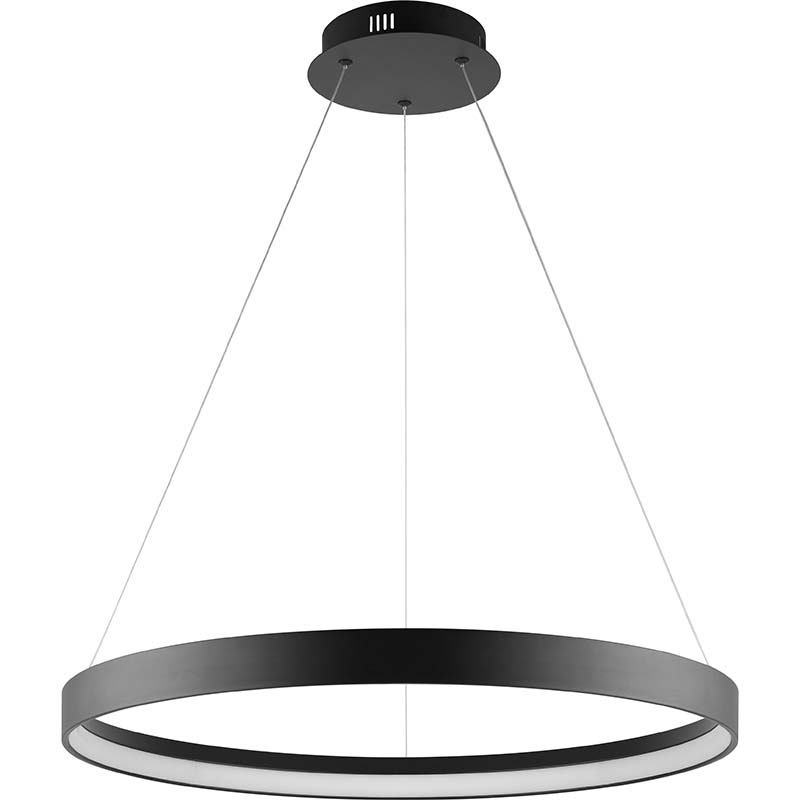 Lámpara colgante moderna LED Taklampe Sandy Black Dia.61.5cm DIM con control remoto RF