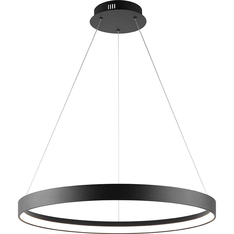 Lámpara colgante moderna LED Taklampe Sandy Black Dia.61.5cm DIM con control remoto RF