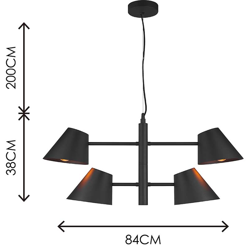 Luz simple moderna nórdica con brazos oscilantes gemelos Luz colgante de techo ajustable 4lys E27