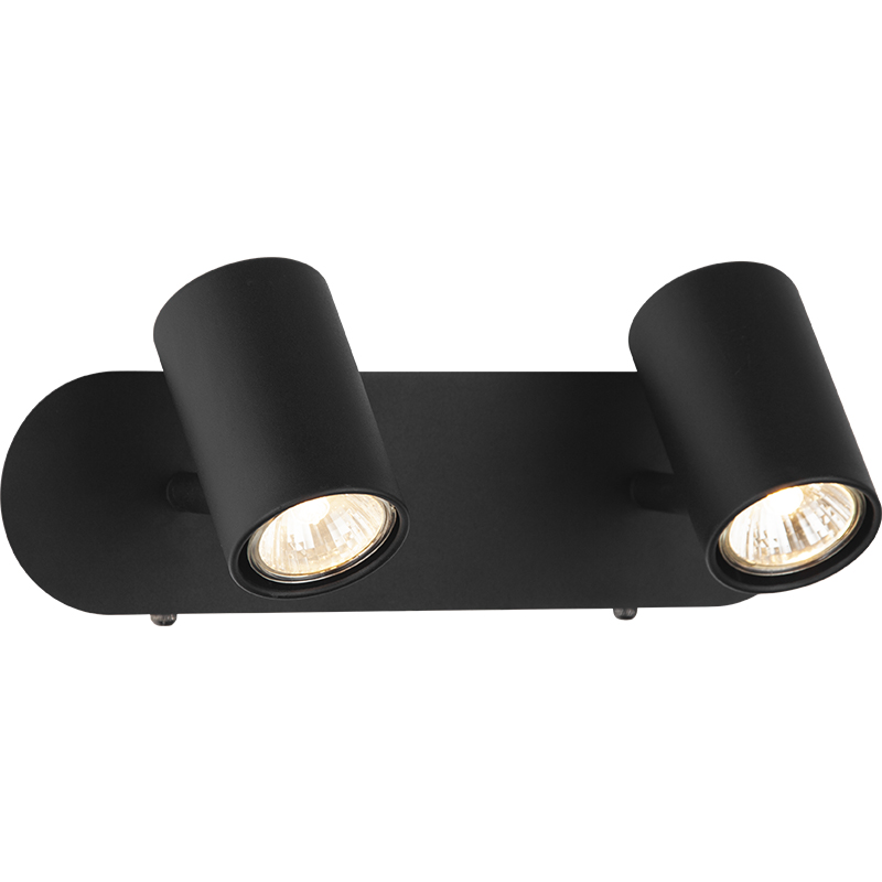 Luz de estilo nórdico moderno, foco de pared doble, luz decorativa para el hogar, arena negra GU10 Dim