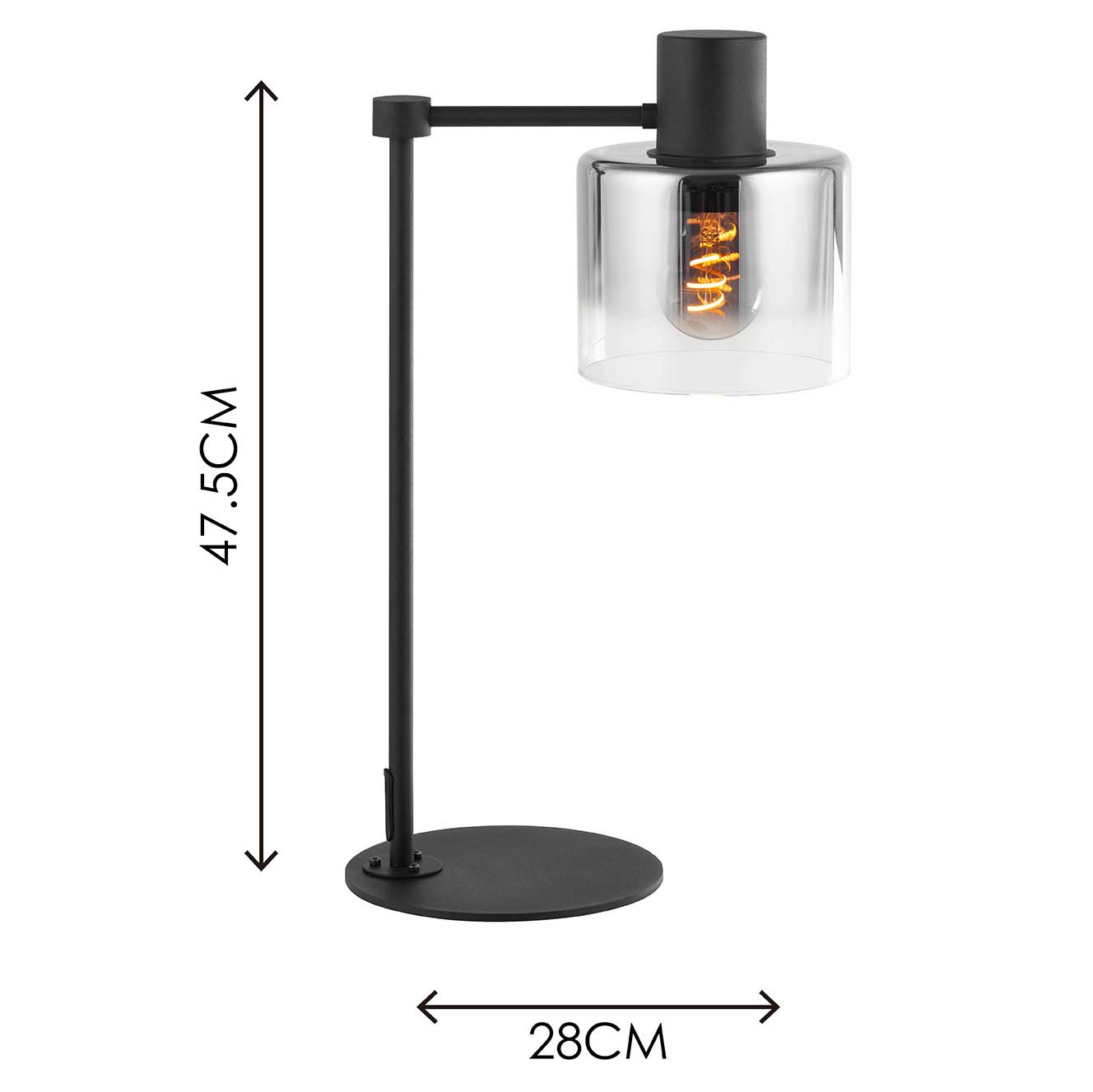 Lámpara nórdica Lámpara moderna Tazón Lámpara de mesa Decoración Luz Humo Regulable