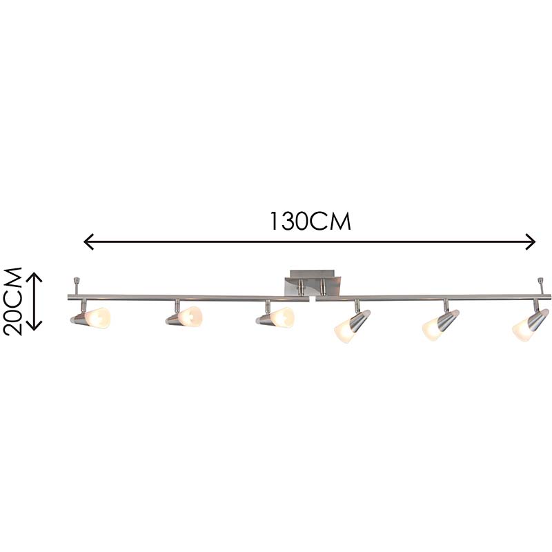 Lámpara de techo moderna simple Foco de techo decorativo 6lys Satén con vidrio esmerilado G9