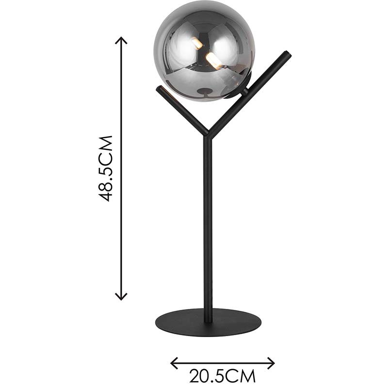 Elegante diseño nórdico auténtico lámpara de escritorio rama lámpara de mesa decoración 'Y'-lámpara humo vidrio G9