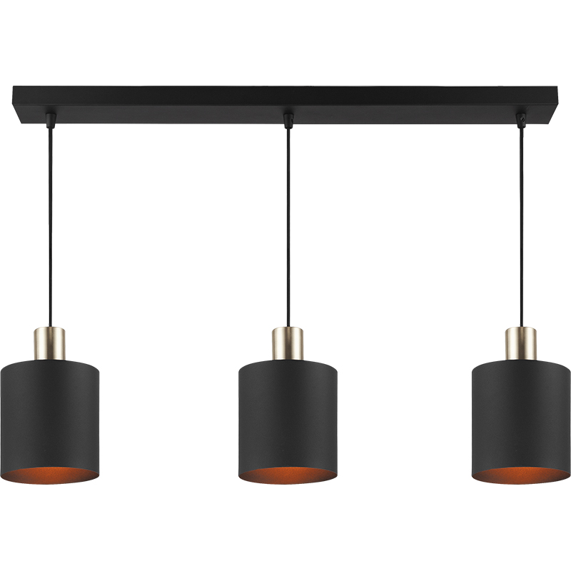 Candelabro simple moderno Decorativo Ajustable Lámpara colgante larga 3lys Shade All Sandy Black E27