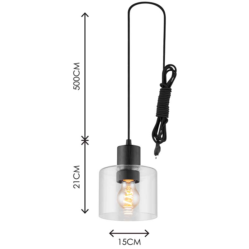 Modren Simple Light Atractivo Araña Decorativo Vidrio transparente Lámpara colgante ajustable E27 Dim