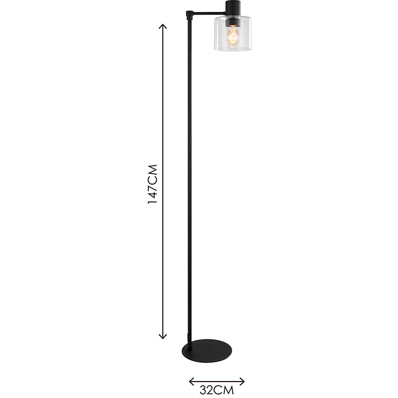 Lámpara de pie de cristal transparente decorativa con luz de pie de estilo simple moderno E27 Dim