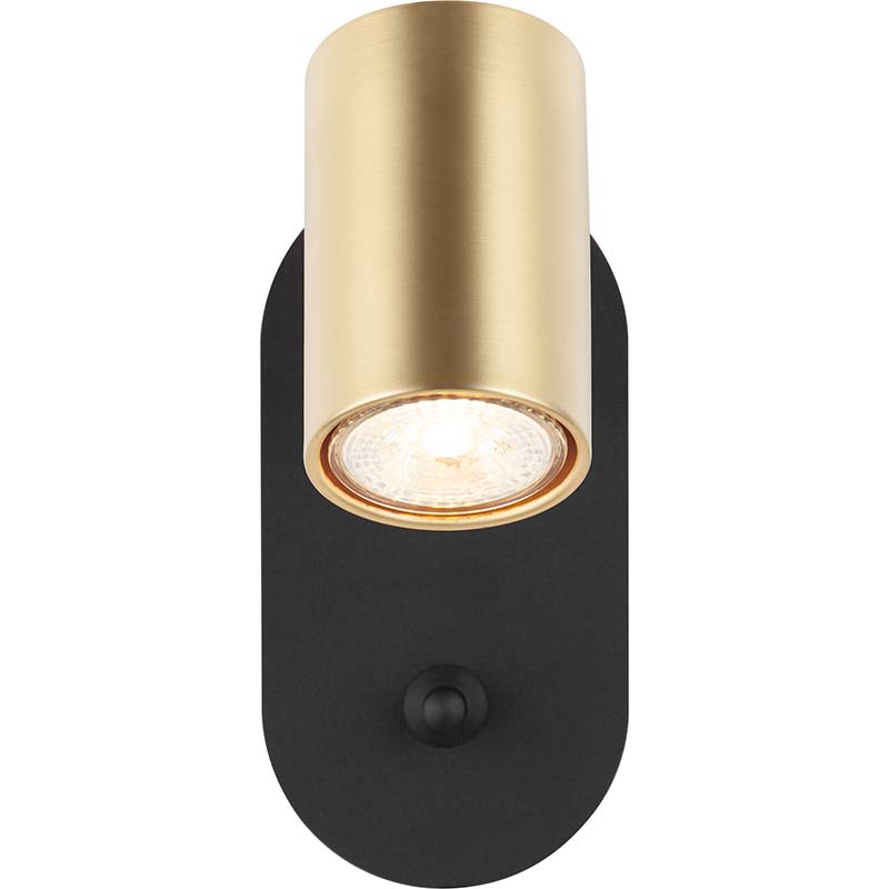 Foco de pared moderno nórdico, luz decorativa para el hogar, latón mate y negro arena GU10 Dim