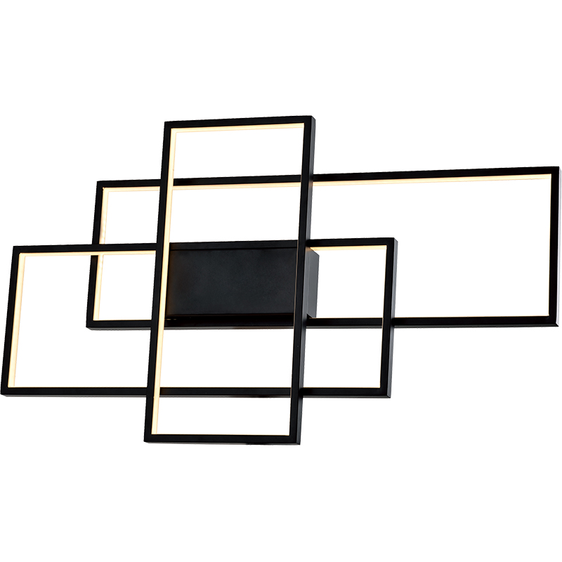 Moderna lámpara de techo rectangular con rayas de luz LED suave sin deslumbramiento Dia.70cm Sand Black DIM