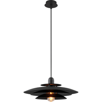 Luz redonda nórdica Atractiva lámpara colgante Louvre Altura ajustable Matt Black E27