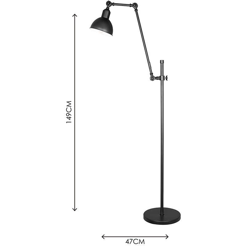 Ilumine su espacio con la luz de piso de diseño industrial moderno - Casilleros giratorios para iluminación ajustable - E27